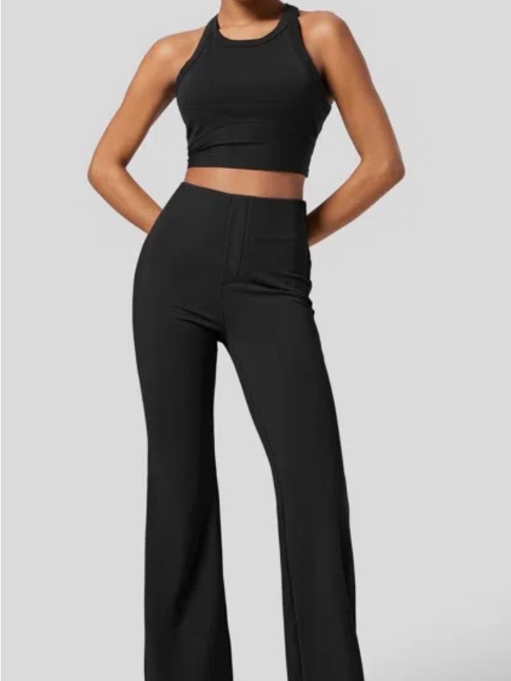 HALARA Black High-Rise Wide Leg Pants